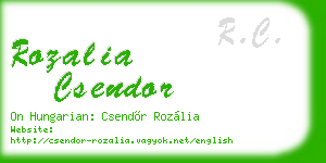 rozalia csendor business card